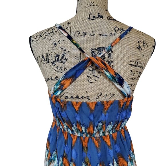 Mossimo Supply Co. Criss-Cross Back Halter Maxi Dress Bold Vibrant Colors Size M - Picture 16 of 16